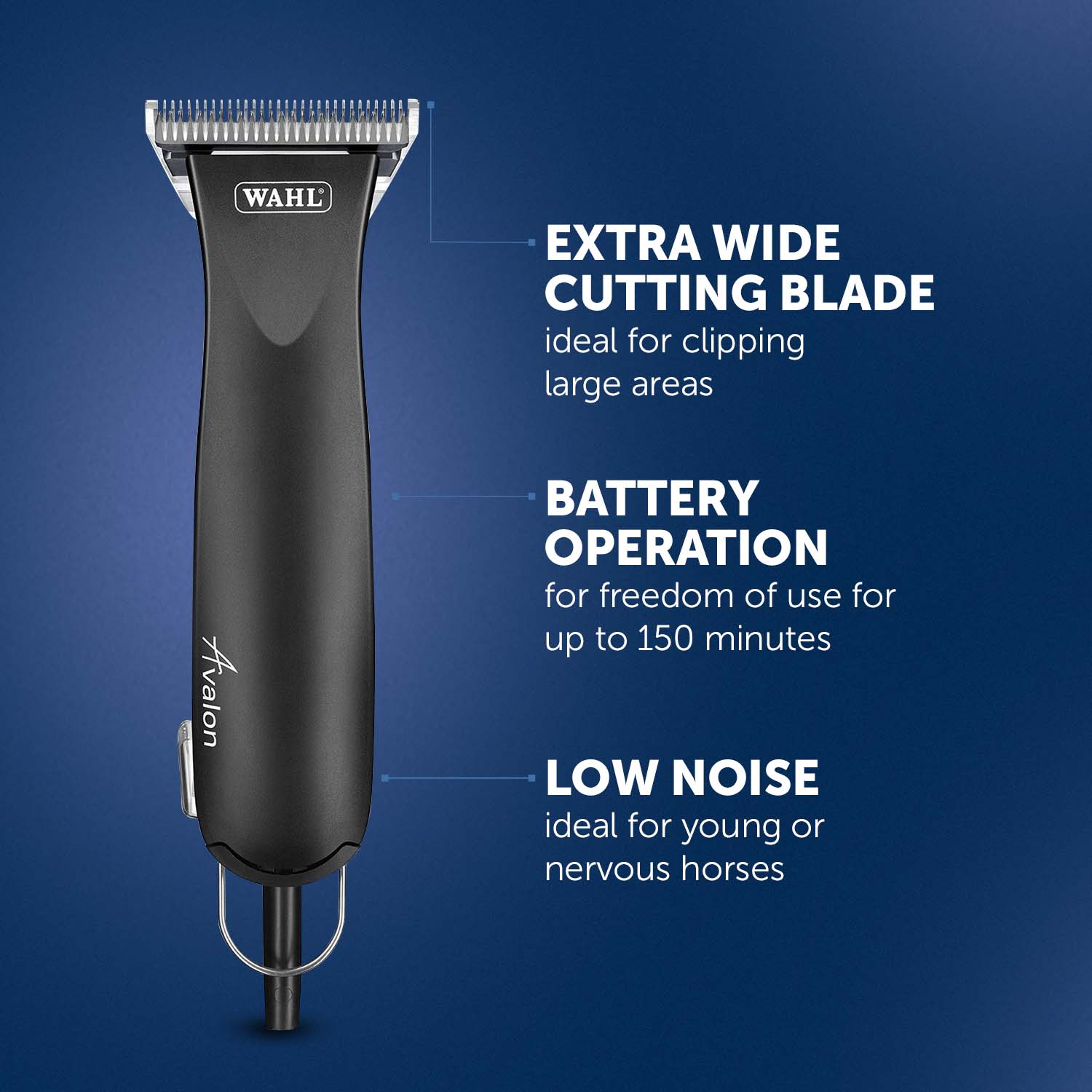 Wahl Avalon Battery Operated Horse Clipper Equine Grooming Tools