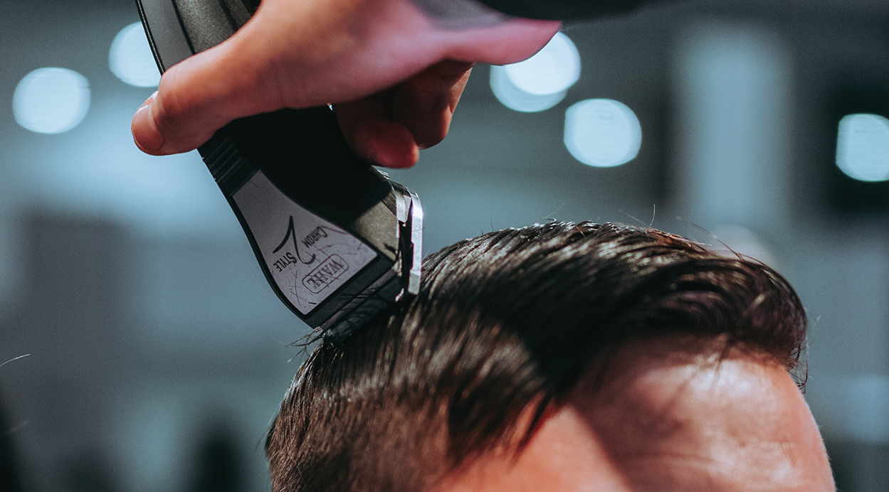 man having a haircut