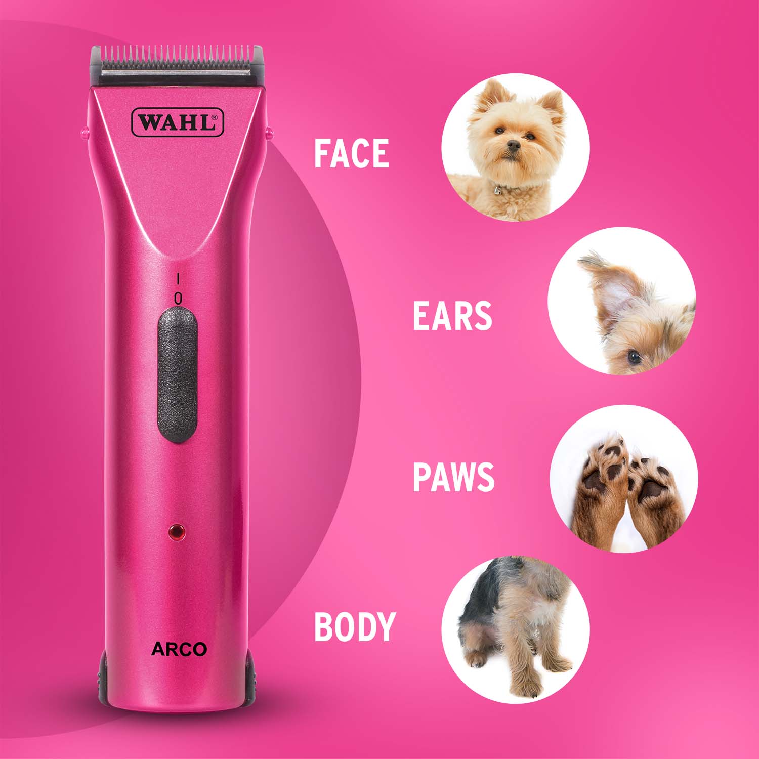 Arco Cordless Animal Clipper in Pink Pro Animal Grooming Wahl UK