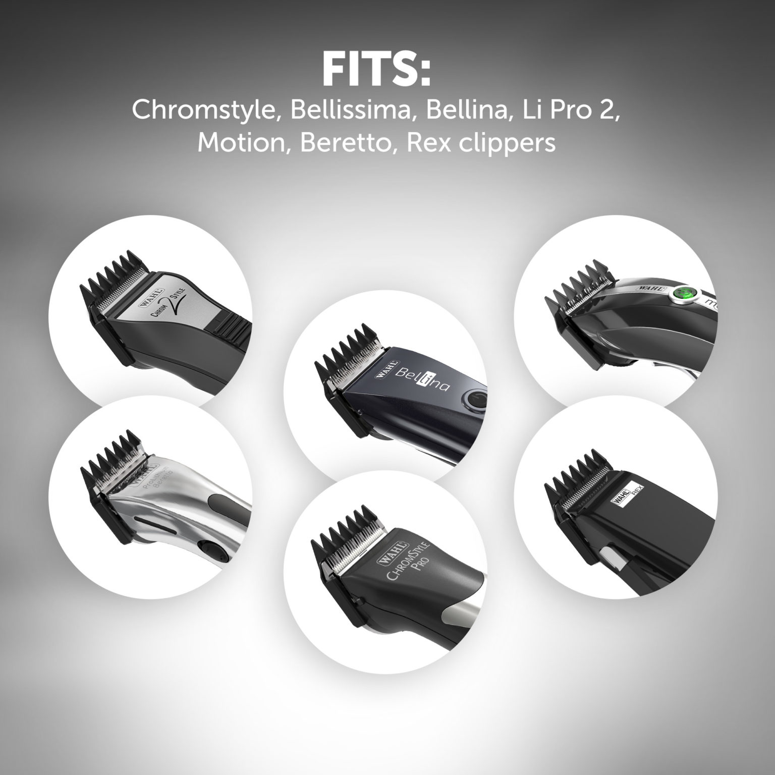 Black Cutting Length Clipper Attachment Comb Set Wahl UK