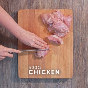 Chicken on chopping board
