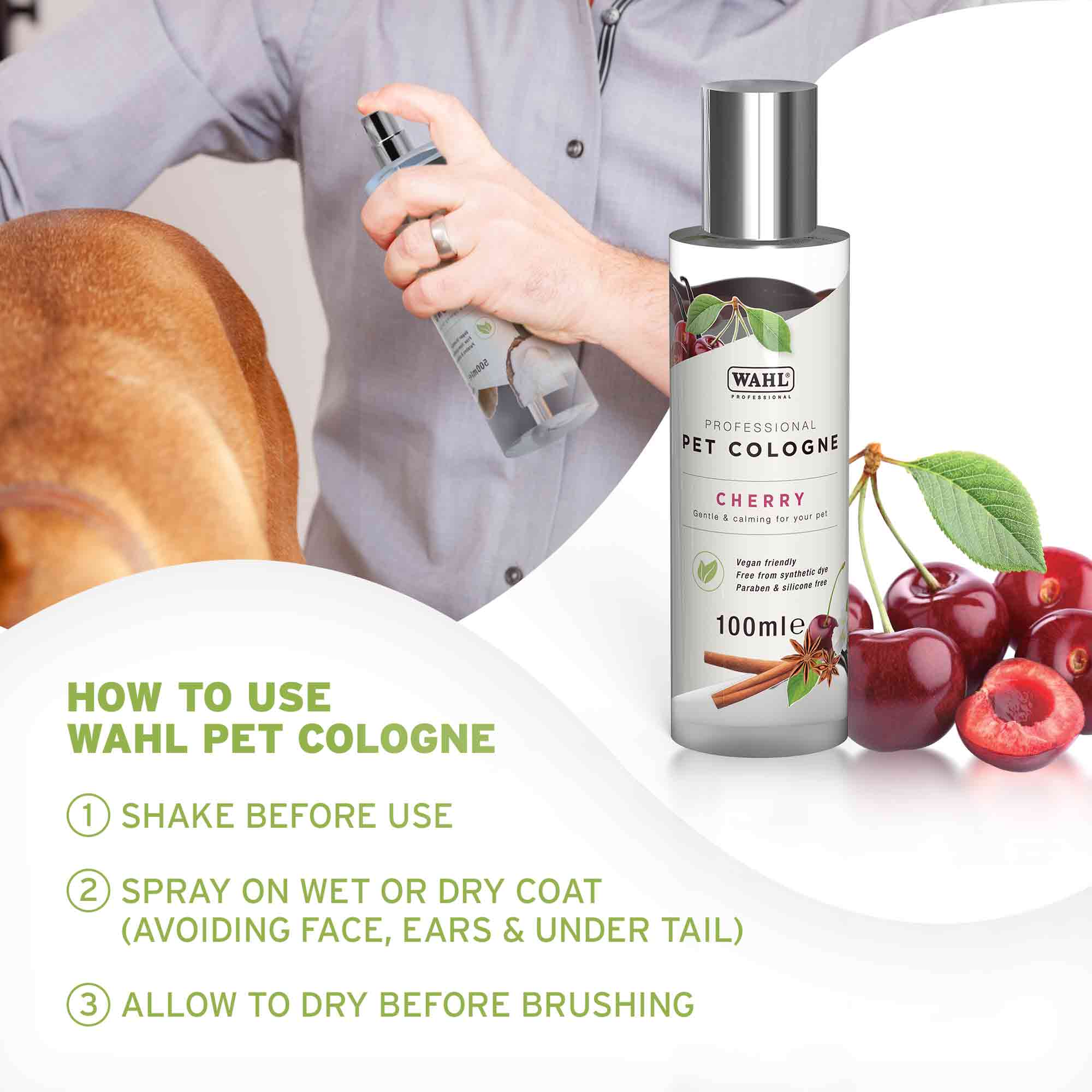 Professional Pet Cologne Dog Perfume Cherry Scent Wahl UK