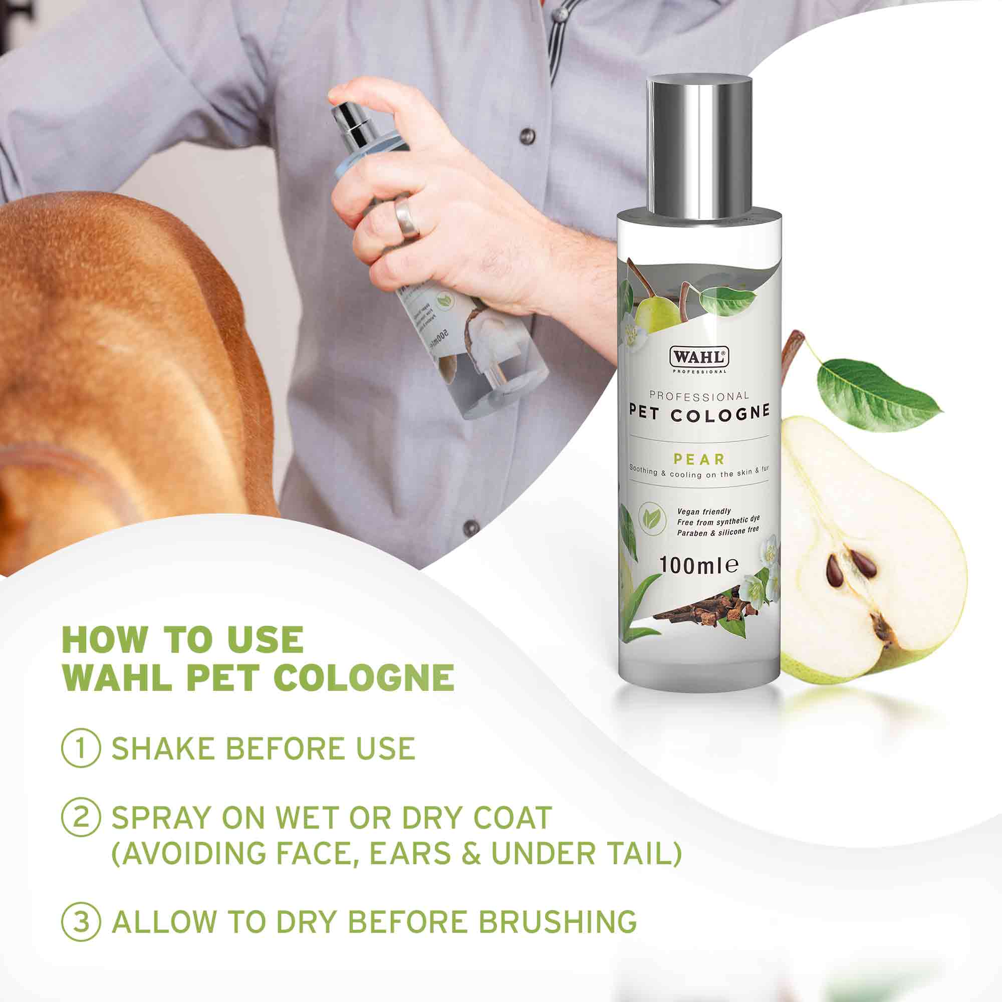 Professional Pet Cologne Dog Perfume Pear Scent Wahl UK
