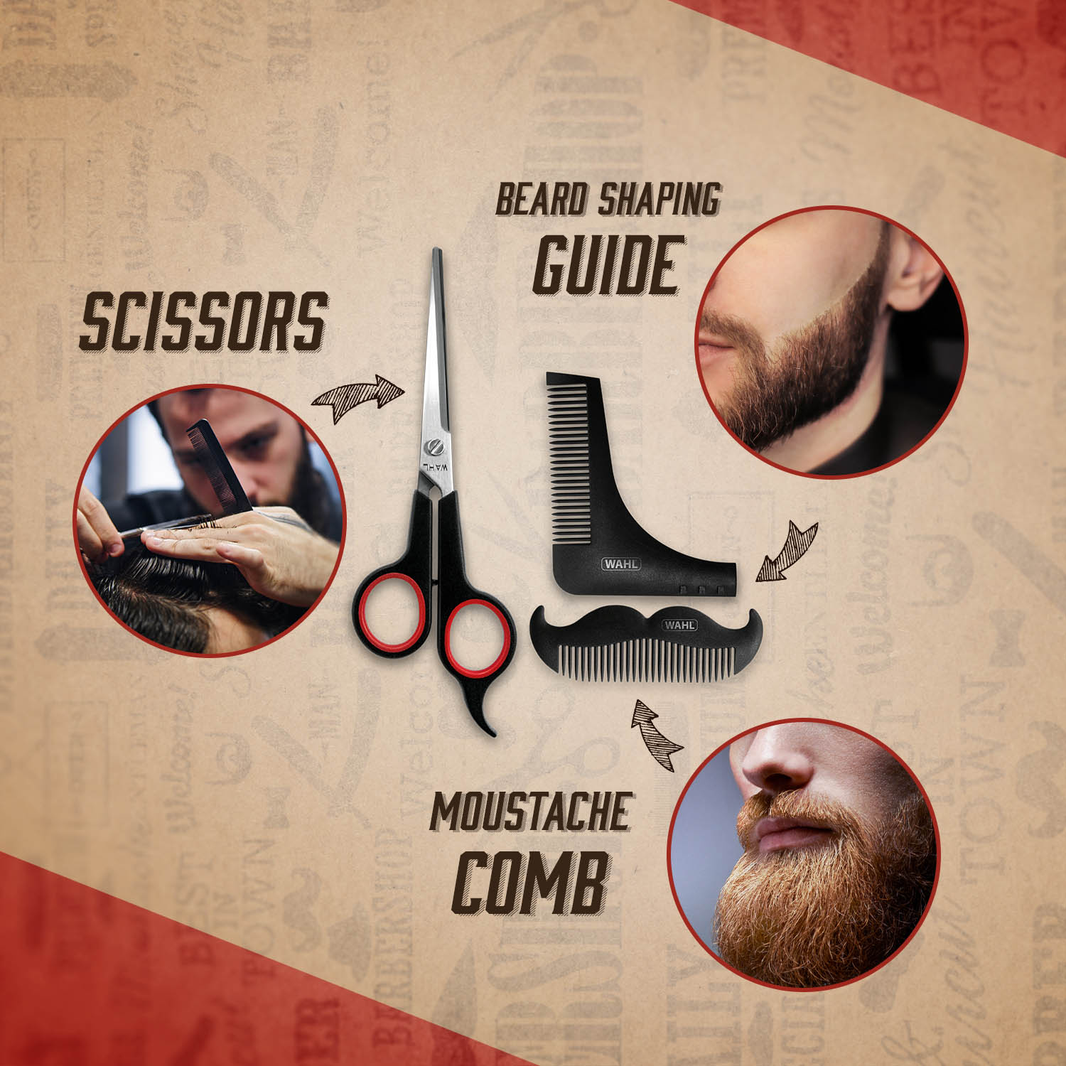 Beard Grooming Set + Beard Oil Gifts for Men Wahl UK
