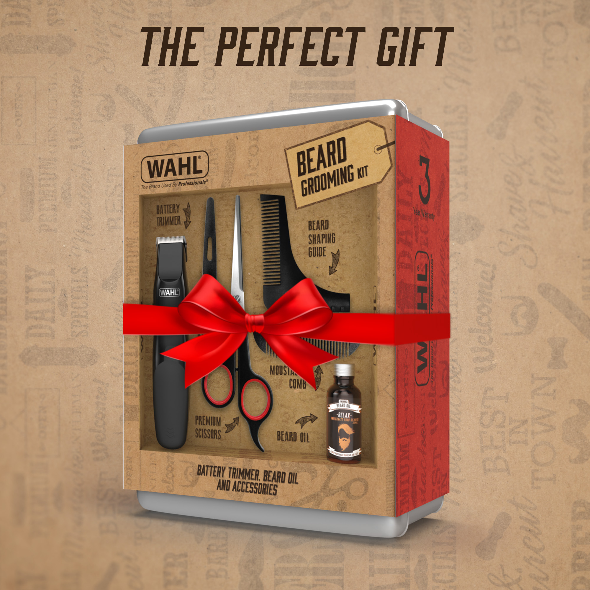 Beard Grooming Set + Beard Oil Gifts for Men Wahl UK