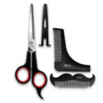 ZX923-801 Beard Grooming Essentials Gift Set - Scissors with blade guard, moustache comb & shaping tool JPG High