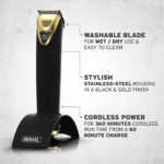 Wahl Stainless Steel Trimmer Black and Gold