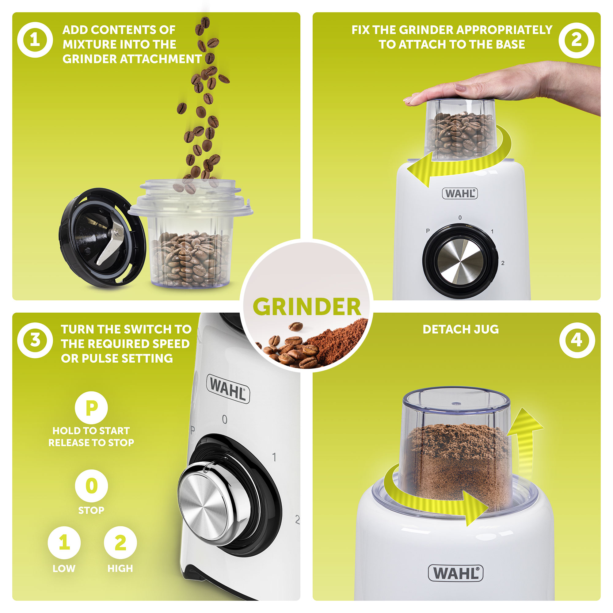 Table Blender with Grinder Attachment Kitchen Appliances Wahl UK