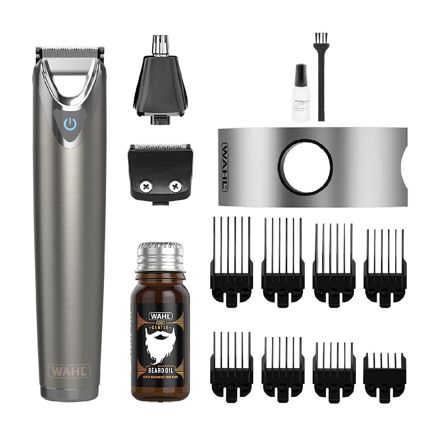 Wahl Stainless Steel Multigroomer Gift Set + Beard Oil Body Trimmer